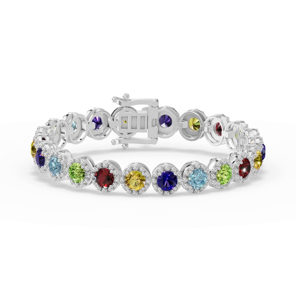 360 degree view of Rainbow Gemstone Beaded Bracelet