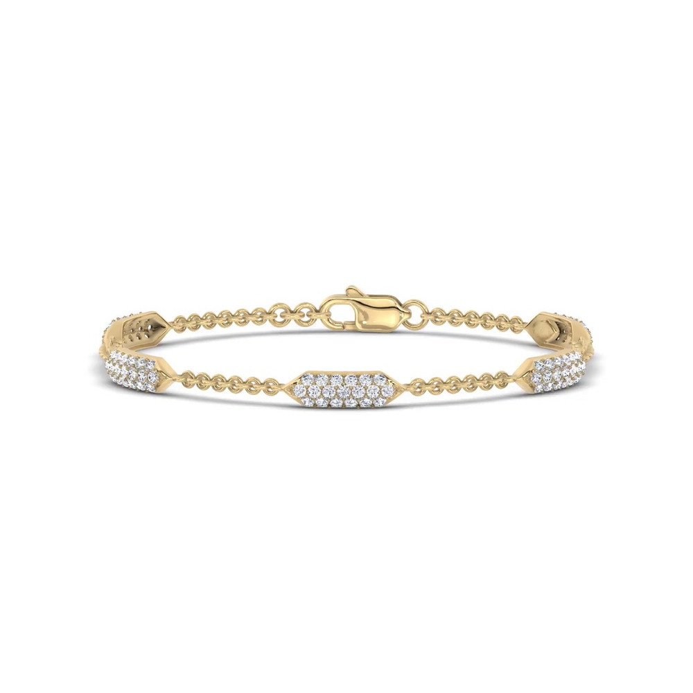 360 degree view of Corza Pavé Link Lab Diamond Vermeil Bracelet by Christian Siriano