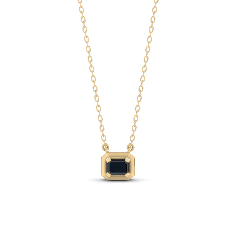 360 degree view of Midnight Noir Emerald-Cut Black Diamond Necklace By Christian Siriano
