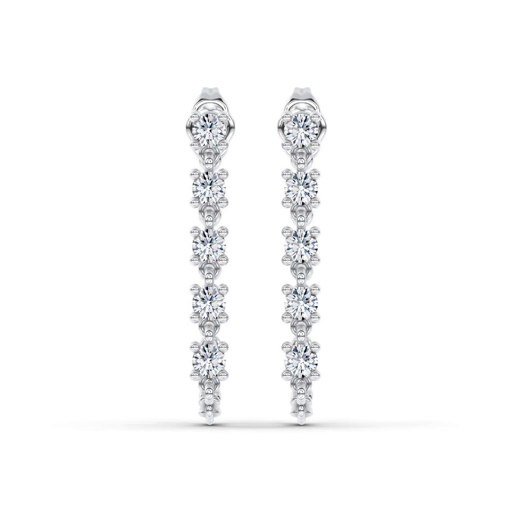 360 degree view of Linear Lab Diamond Chain Drape Studs