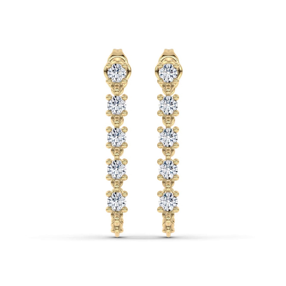 360 degree view of Linear Lab Diamond Chain Drape Studs
