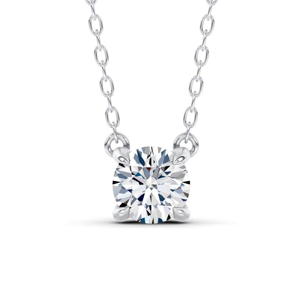 360 degree view of C-Prong Pavé Lab Diamond Pendant (½ ct. tw.) by Christian Siriano
