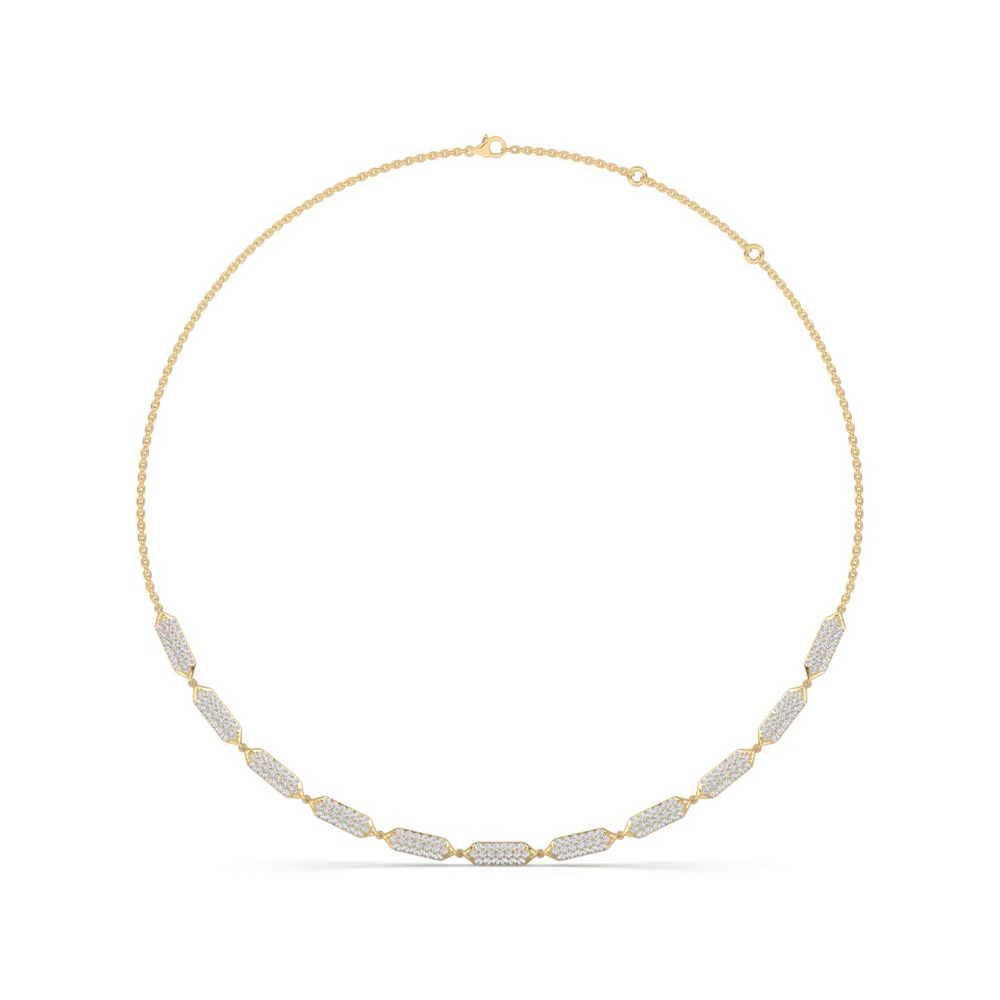 360 degree view of Corza Pavé Link Lab Diamond Necklace by Christian Siriano