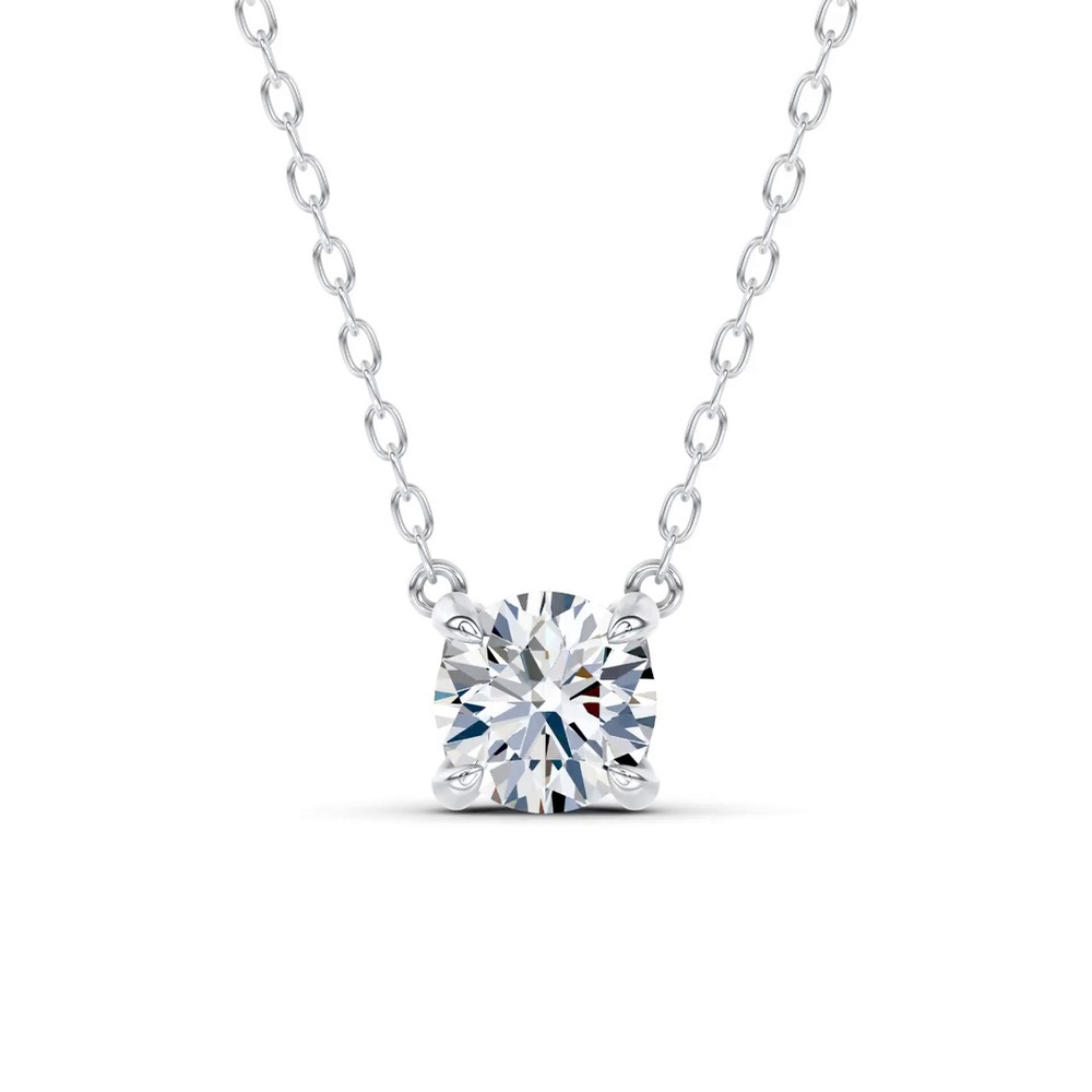 360 degree view of C-Prong Pavé Lab Diamond Pendant (1 ct. tw.) by Christian Siriano