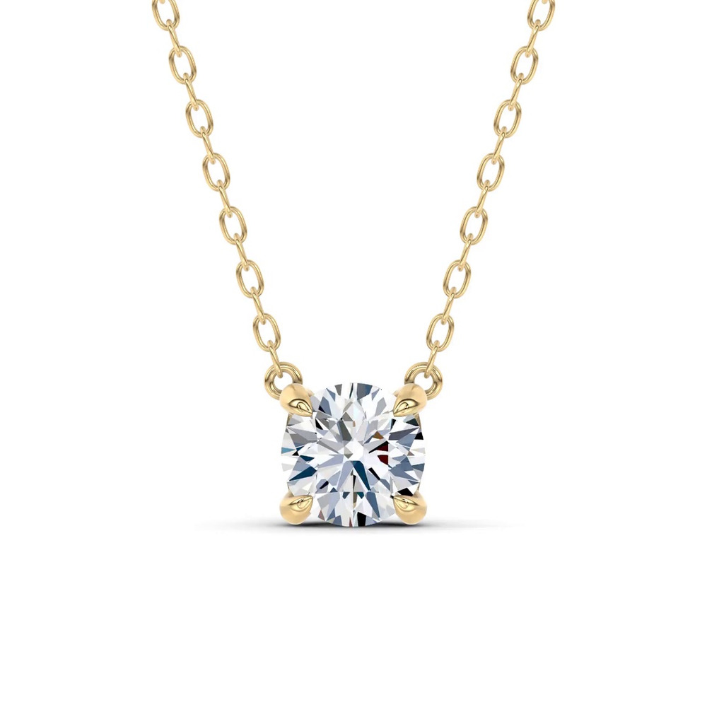 360 degree view of C-Prong Pavé Lab Diamond Pendant (1 ct. tw.) by Christian Siriano