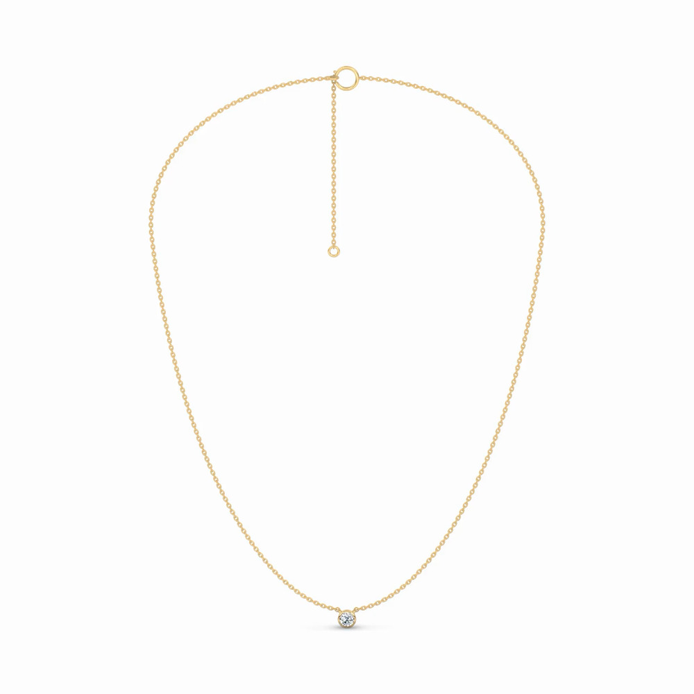 360 degree view of Bezel-Set Lab Diamond Solitaire Necklace (0.25 ct.)