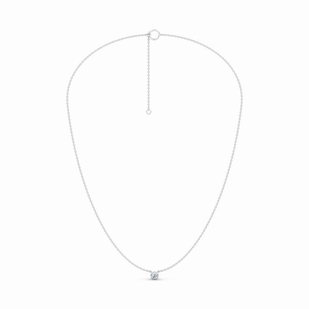 360 degree view of Bezel-Set Lab Diamond Solitaire Necklace (0.25 ct.)