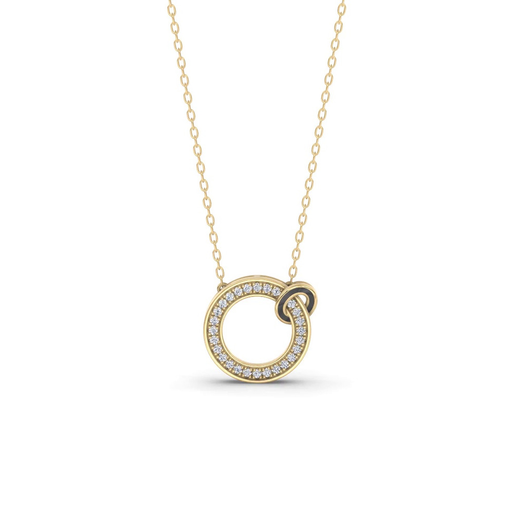 360 degree view of Midnight Noir Pavé Loop Necklace By Christian Siriano