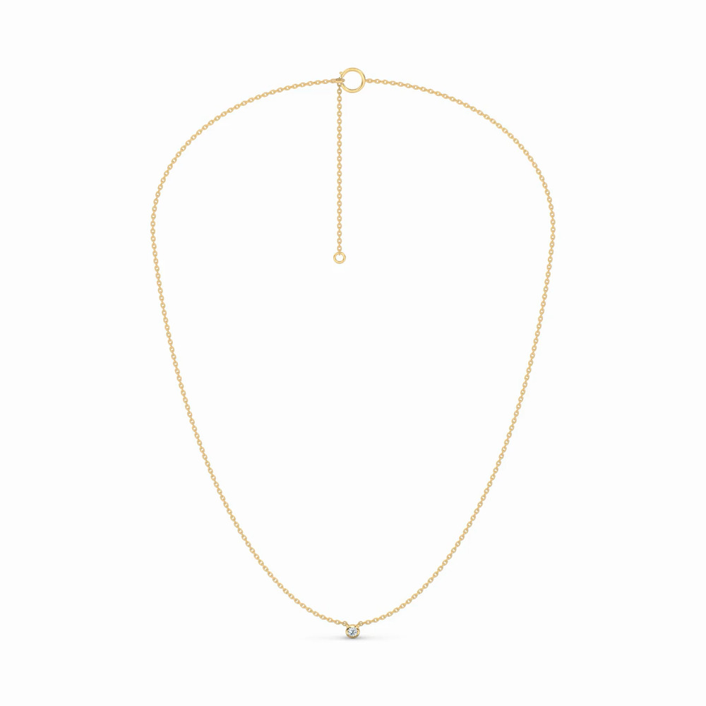 360 degree view of Petite Bezel-Set Lab Diamond Solitaire Necklace (0.06 ct.)