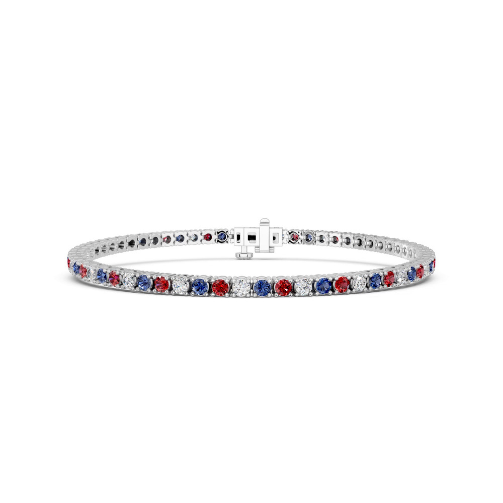 360 degree view of Patriotic Lab Diamond Tennis Bracelet (4.00 ct. tw.)