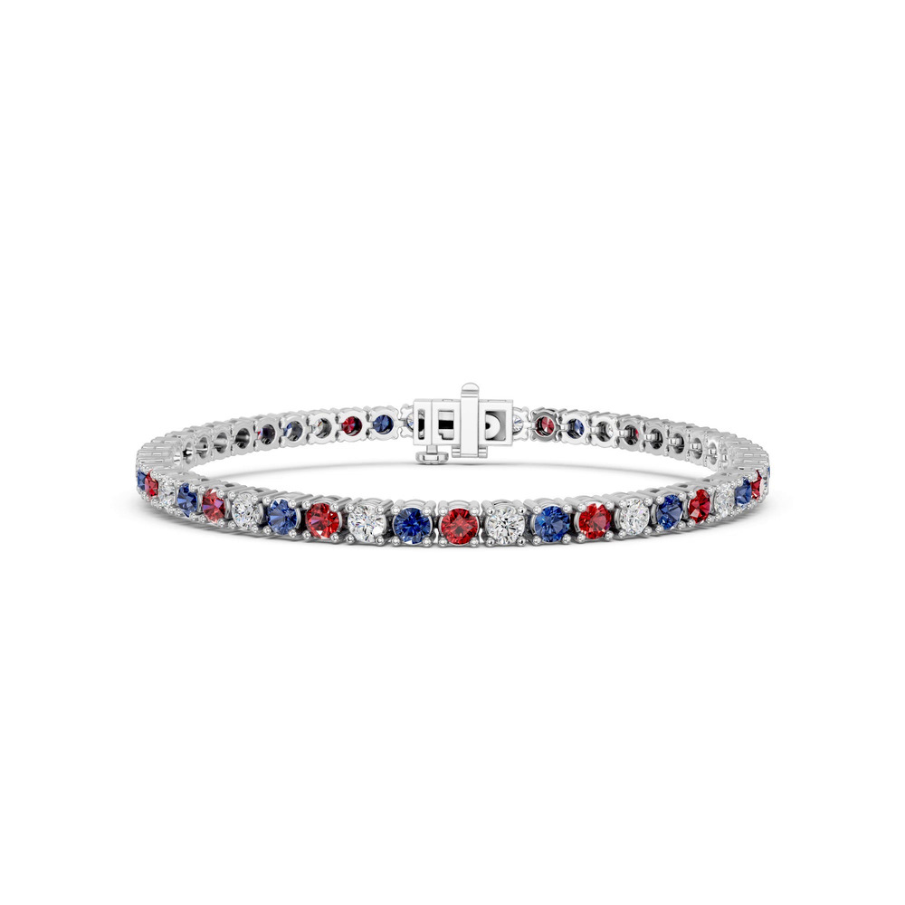 360 degree view of Patriotic Lab Diamond Tennis Bracelet (5.70 ct. tw.)