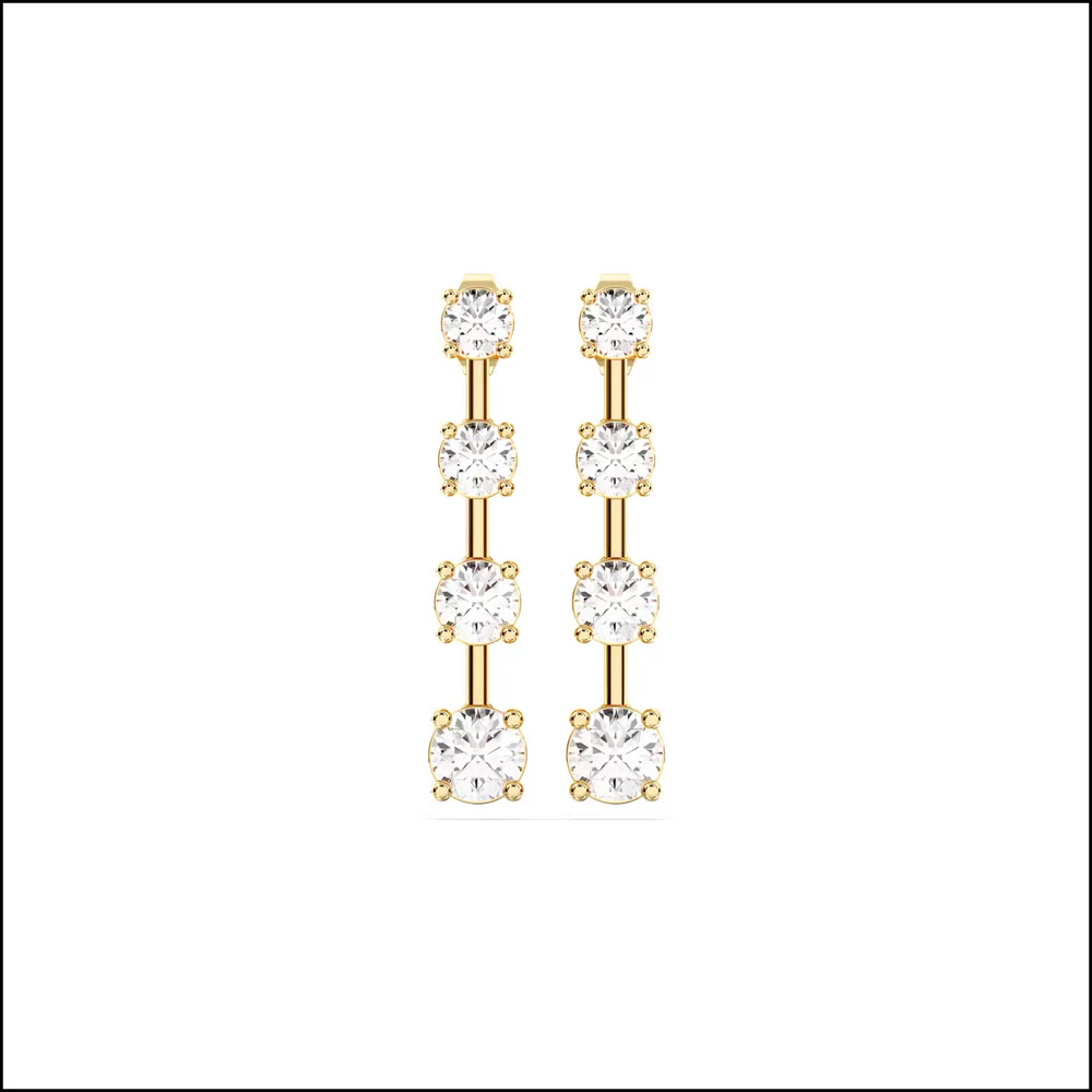 360 degree view of Strata Graduated Bar-Set Lab Diamond Earrings