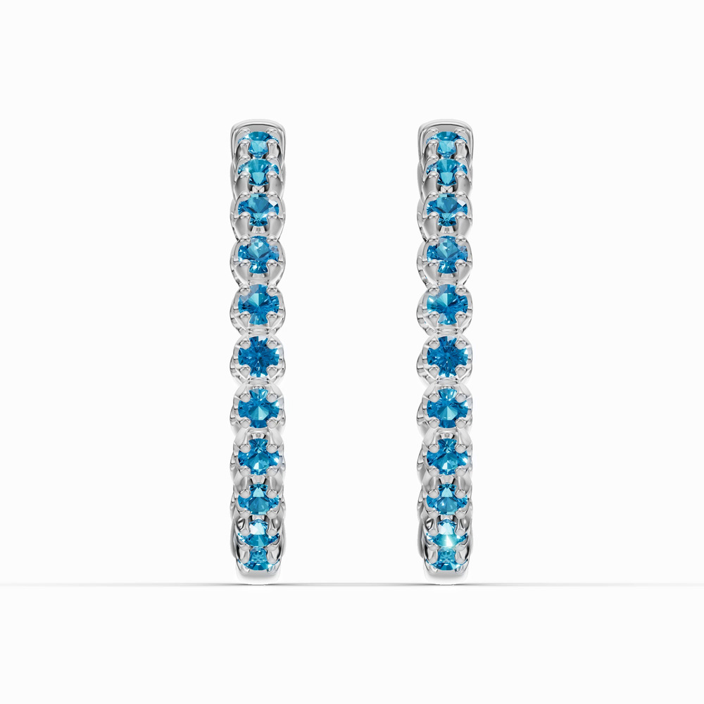 360 degree view of London Blue Topaz Inside-Out Hoop Earrings