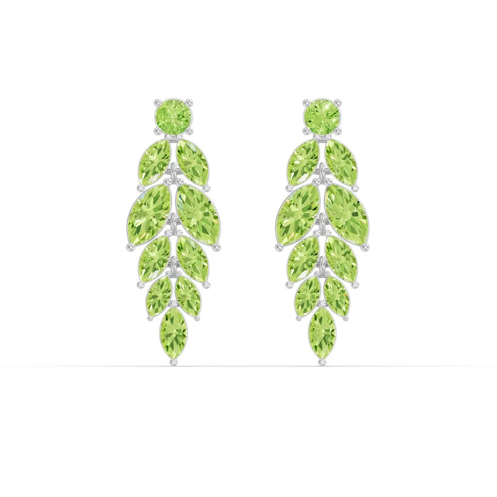 360 degree view of Peridot Feather Drop Earrings