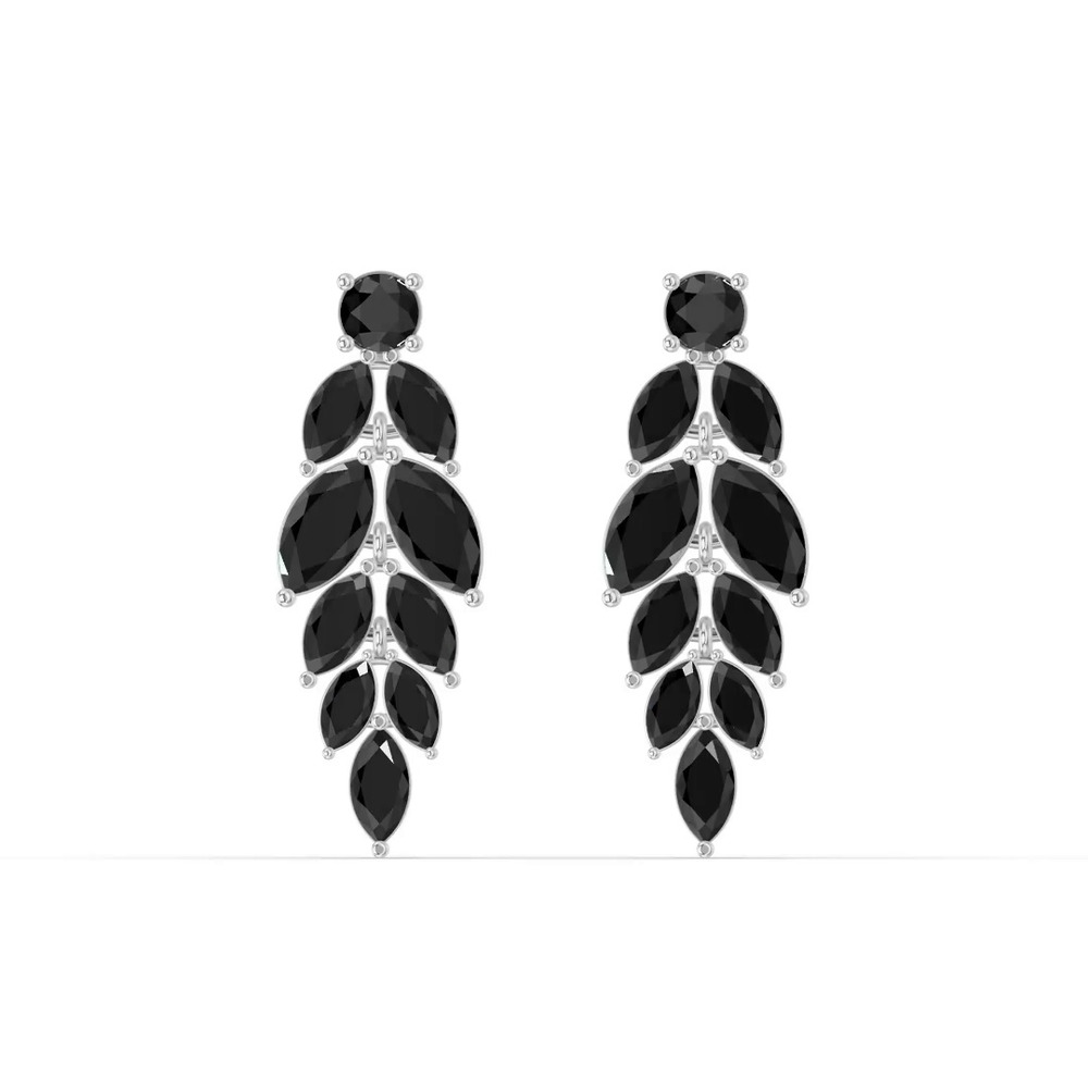 360 degree view of Sapphire Feather Drop Earrings