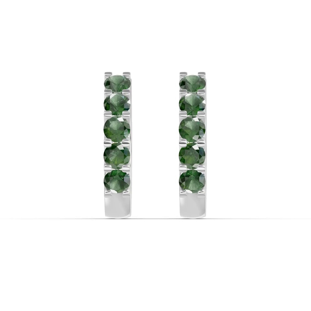360 degree view of Emerald Huggie Earrings