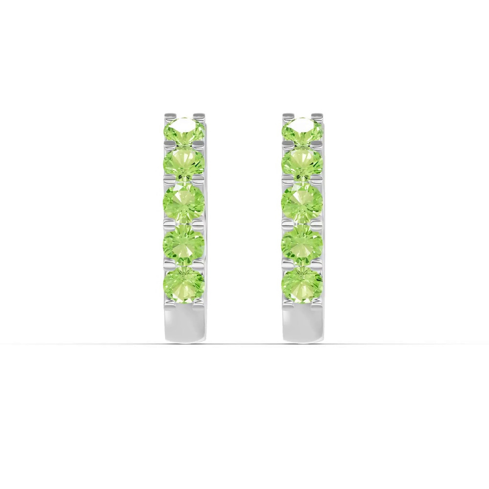 360 degree view of Peridot Huggie Earrings