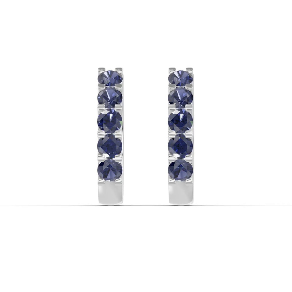 360 degree view of Sapphire Huggie Earrings