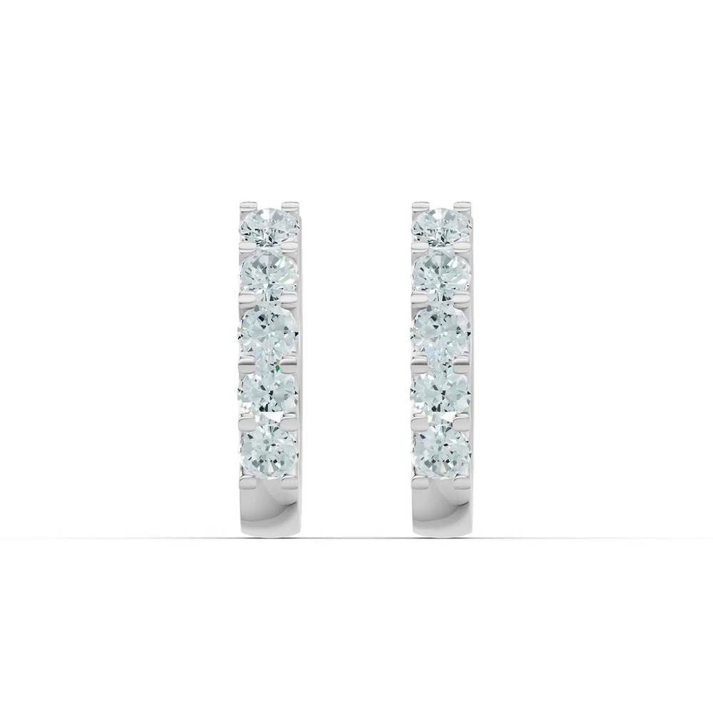 360 degree view of Sky Blue Topaz Huggie Earrings