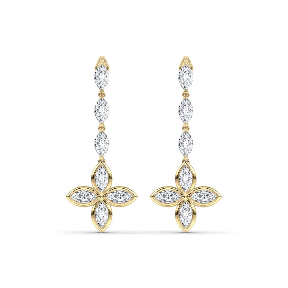 360 degree view of Maravina Rosette Lab Drop Earrings by Christian Siriano