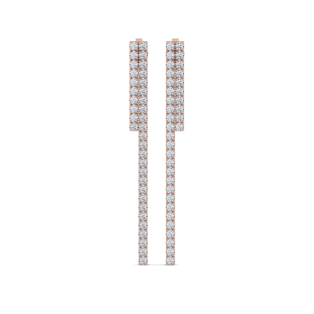 360 degree view of Ligne Duo Lab Diamond Drop Earrings