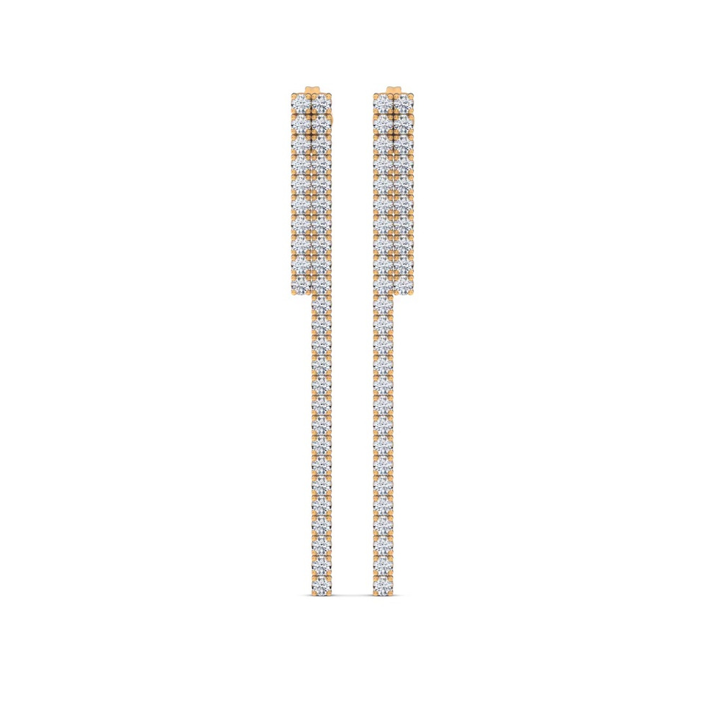 360 degree view of Ligne Duo Diamond Drop Earrings