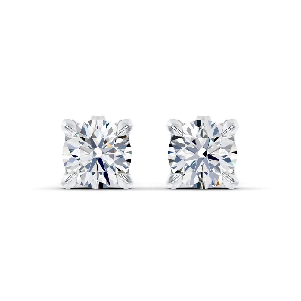 360 degree view of C-Prong Pavé Diamond Stud Earrings (1 ct. tw.) by Christian Siriano