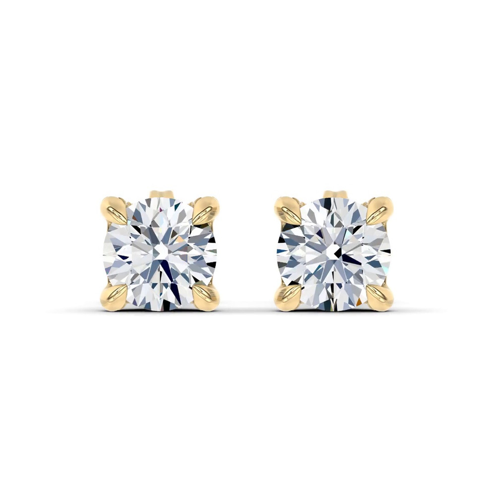 360 degree view of C-Prong Pavé Diamond Stud Earrings (1 ct. tw.) by Christian Siriano