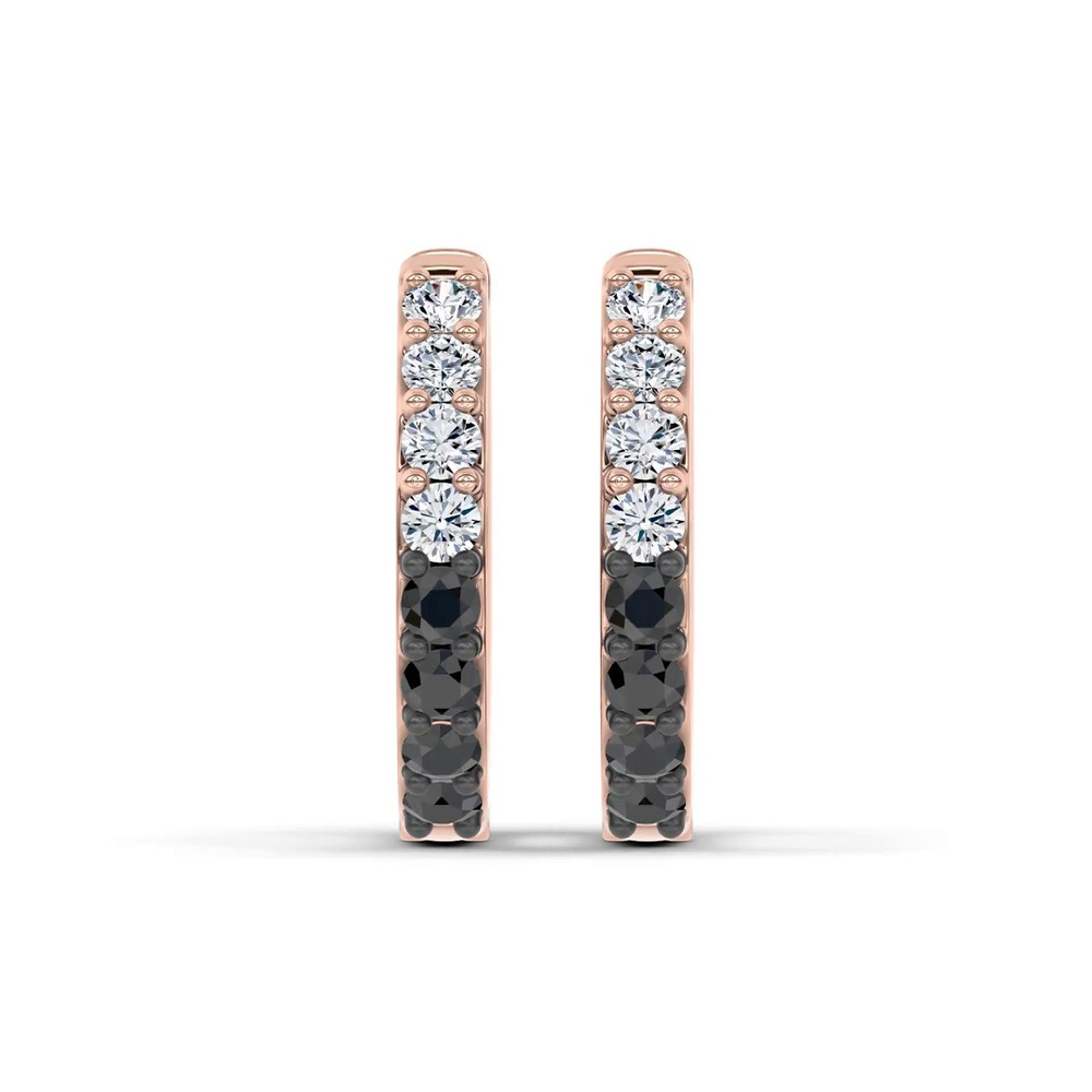 360 degree view of Midnight Noir Diamond Hoop Earrings by Christian Siriano
