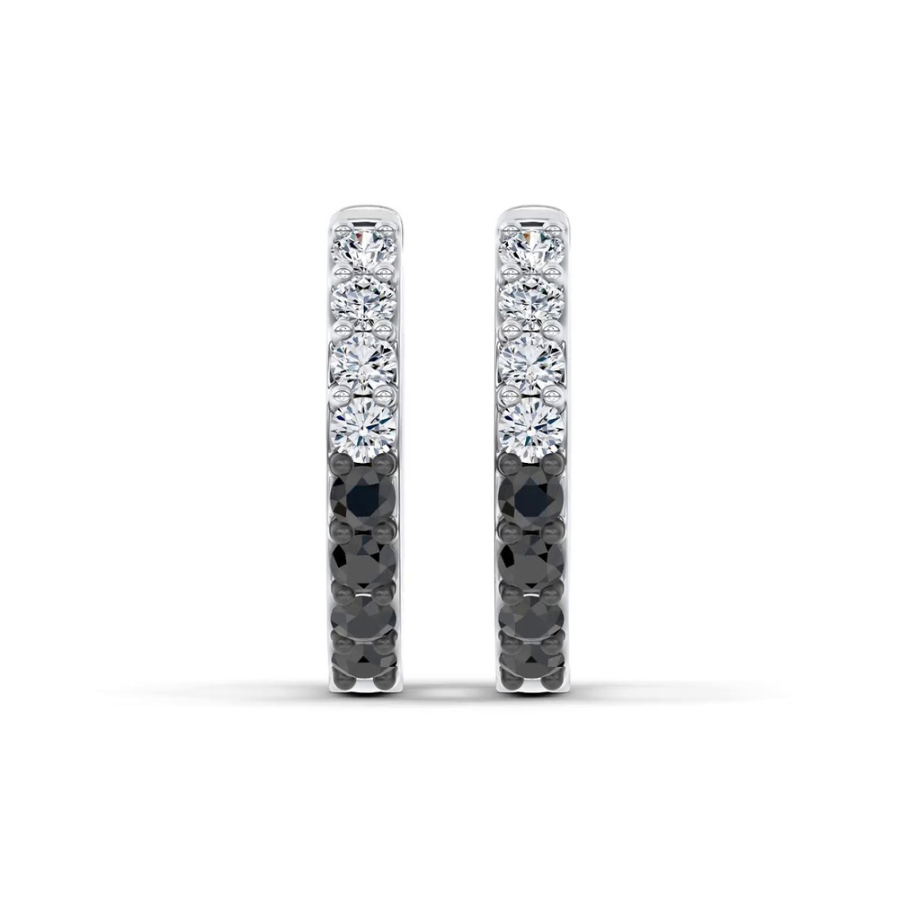 360 degree view of Midnight Noir Lab Diamond Hoop Earrings by Christian Siriano