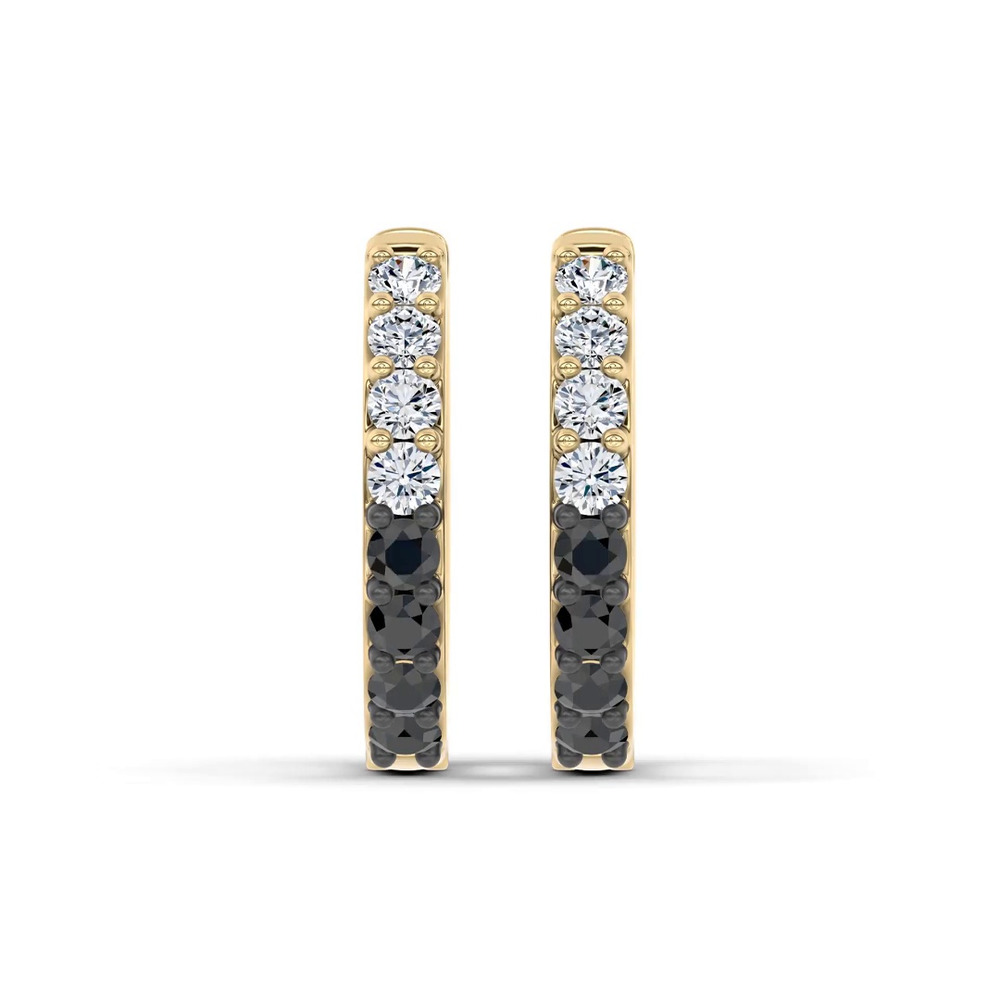 360 degree view of Midnight Noir Diamond Hoop Earrings by Christian Siriano