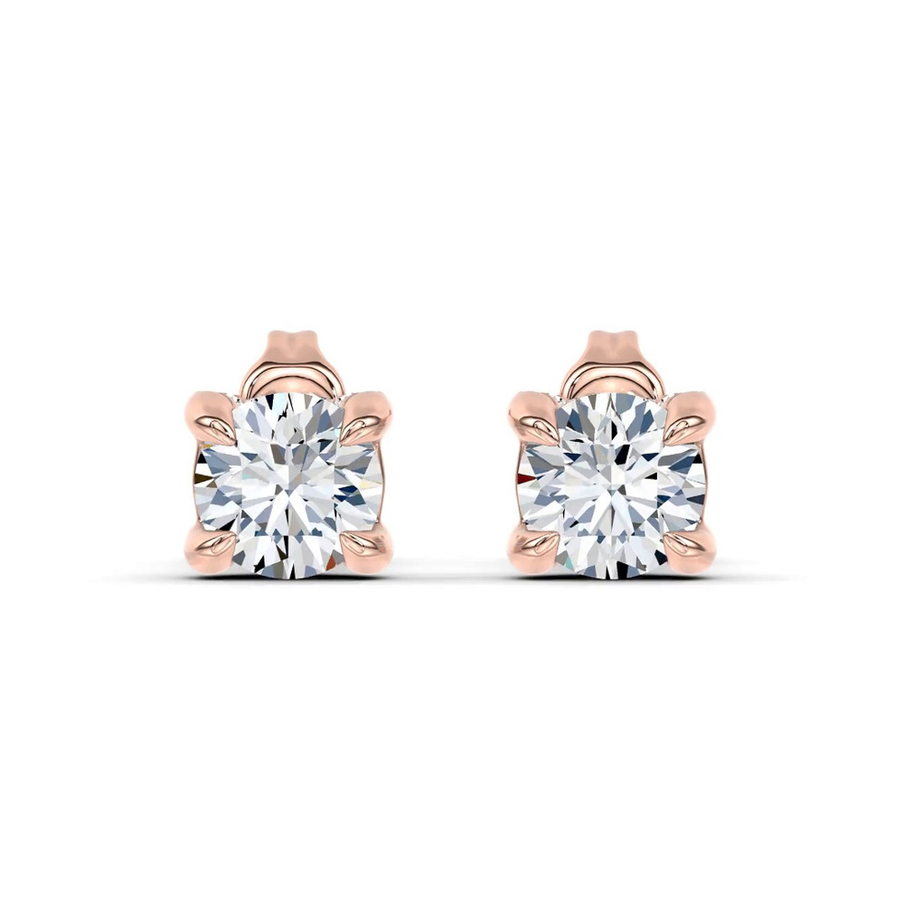 360 degree view of C-Prong Pavé Diamond Stud Earrings (½ ct. tw.) by Christian Siriano