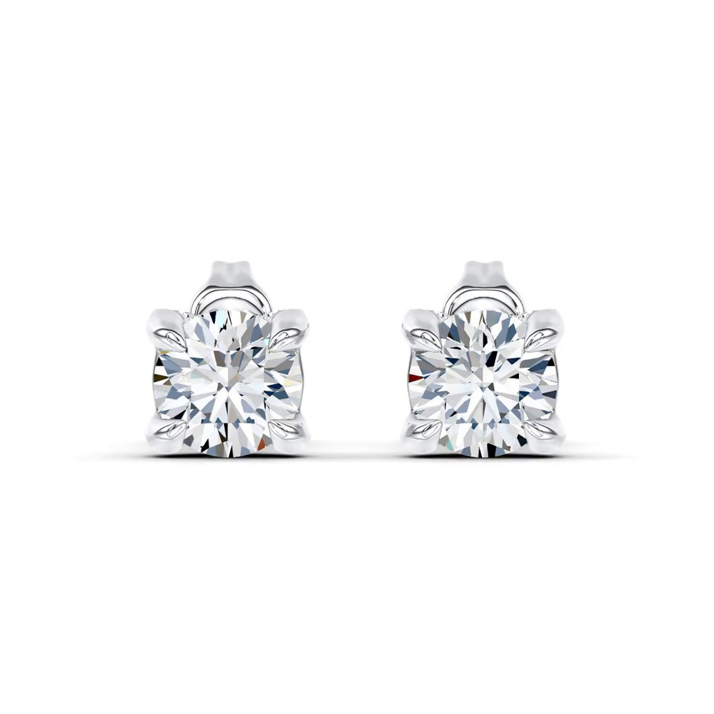 360 degree view of C-Prong Pavé Diamond Stud Earrings (½ ct. tw.) by Christian Siriano