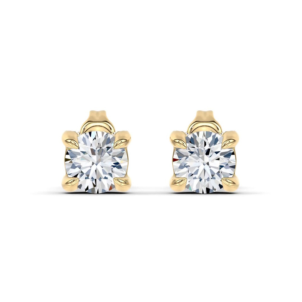 360 degree view of C-Prong Pavé Diamond Stud Earrings (½ ct. tw.) by Christian Siriano