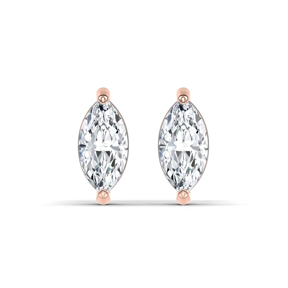360 degree view of Midnight Halo Marquise Lab Stud Earrings (2 ct. tw.) by Christian Siriano