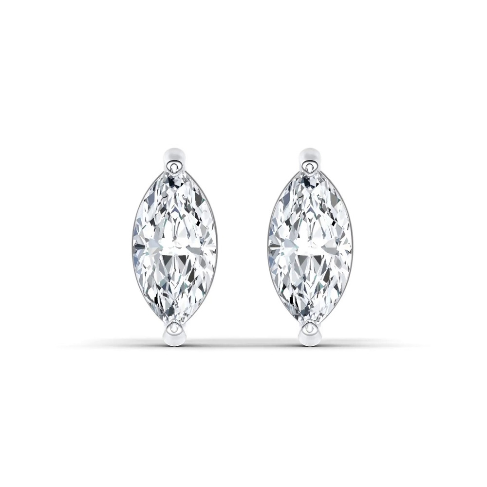 360 degree view of Midnight Halo Marquise Lab Stud Earrings (2 ct. tw.) by Christian Siriano