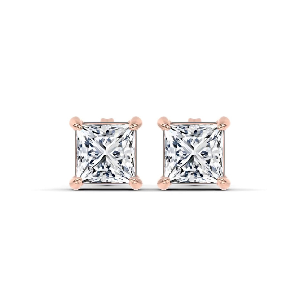 360 degree view of Midnight Halo Princess Lab Stud Earrings (2 ct. tw.) by Christian Siriano