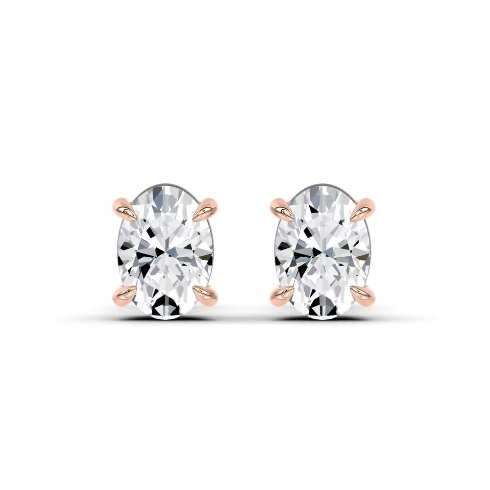 360 degree view of Midnight Halo Oval Lab Stud Earrings (2 ct. tw.) by Christian Siriano