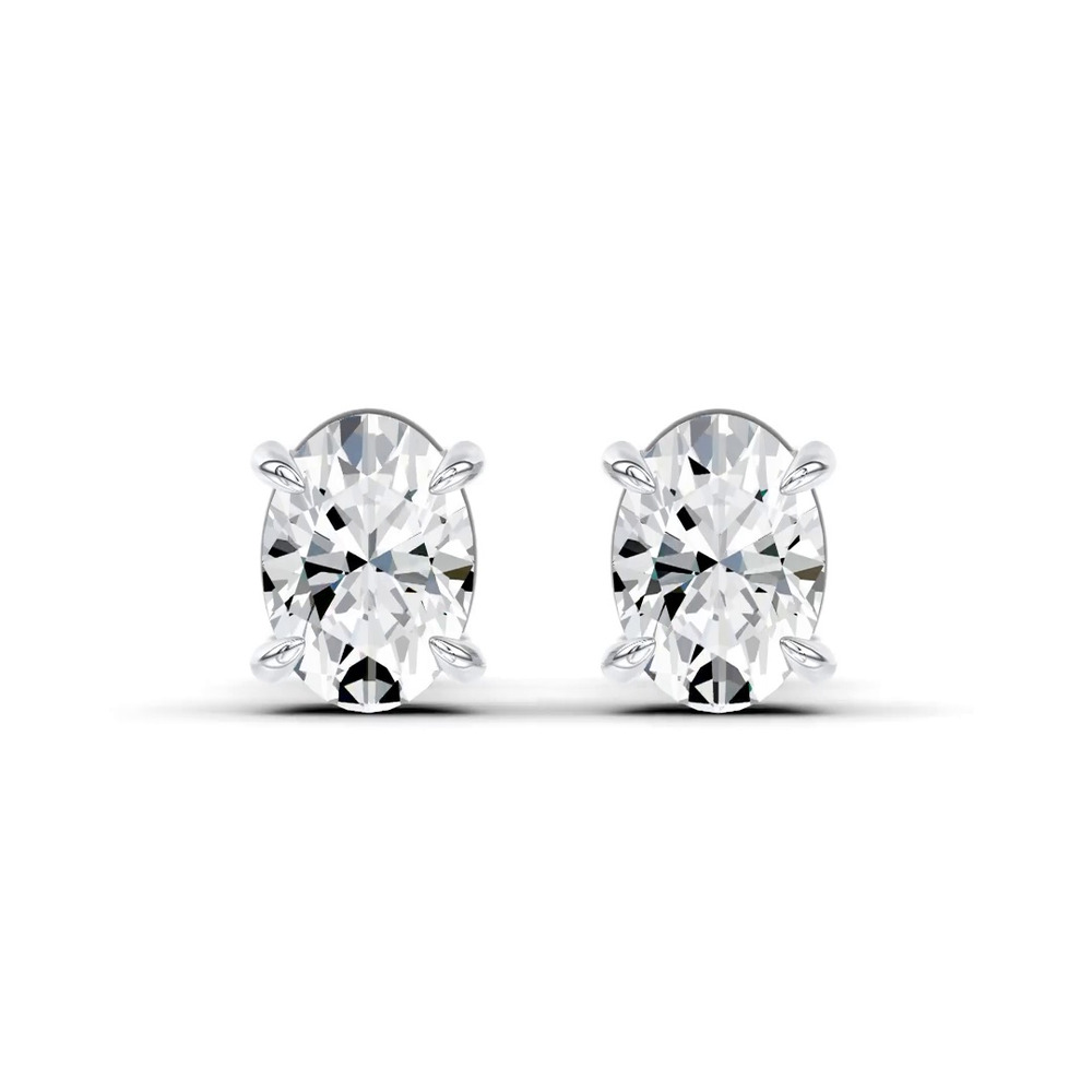 360 degree view of Midnight Halo Oval Lab Stud Earrings (2 ct. tw.) by Christian Siriano
