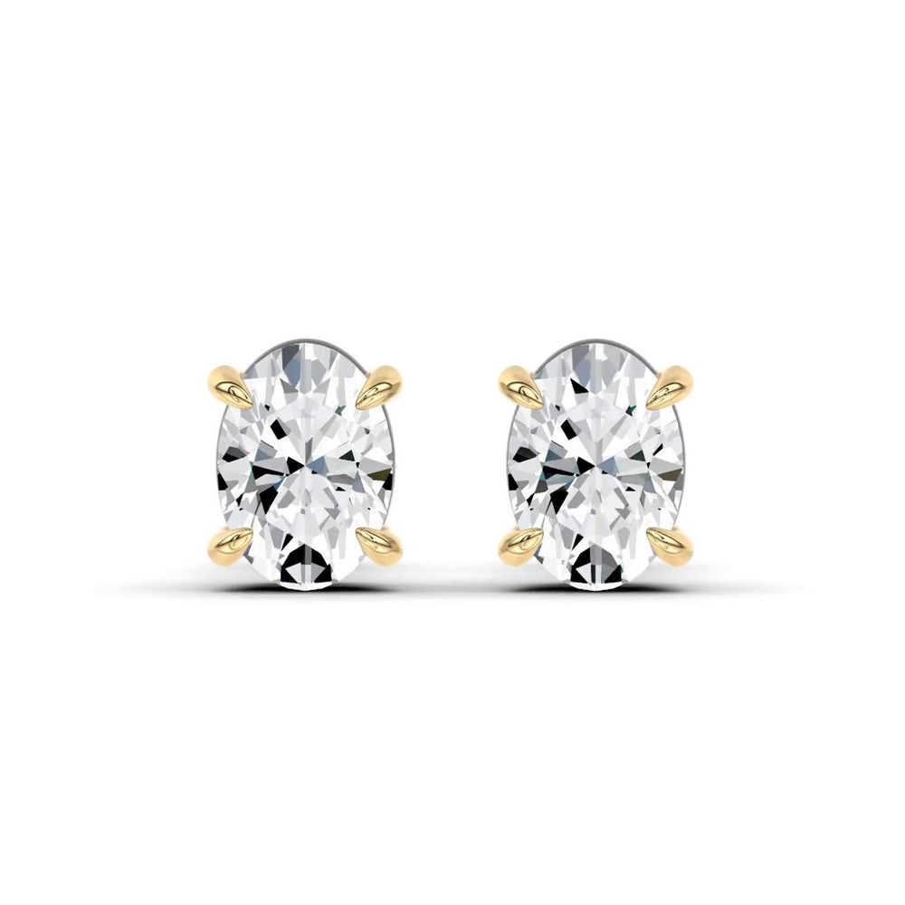 360 degree view of Midnight Halo Oval Lab Stud Earrings (2 ct. tw.) by Christian Siriano