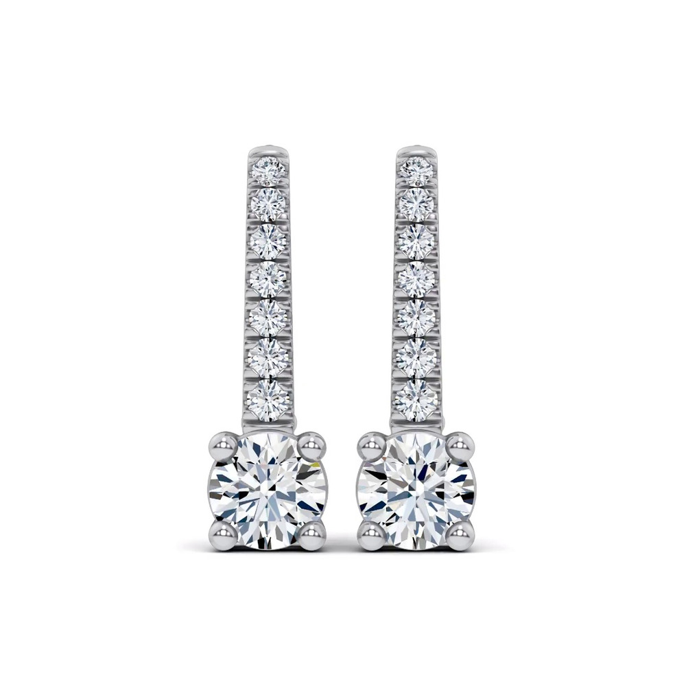 360 degree view of Leverback Lab Diamond Drop Earrings