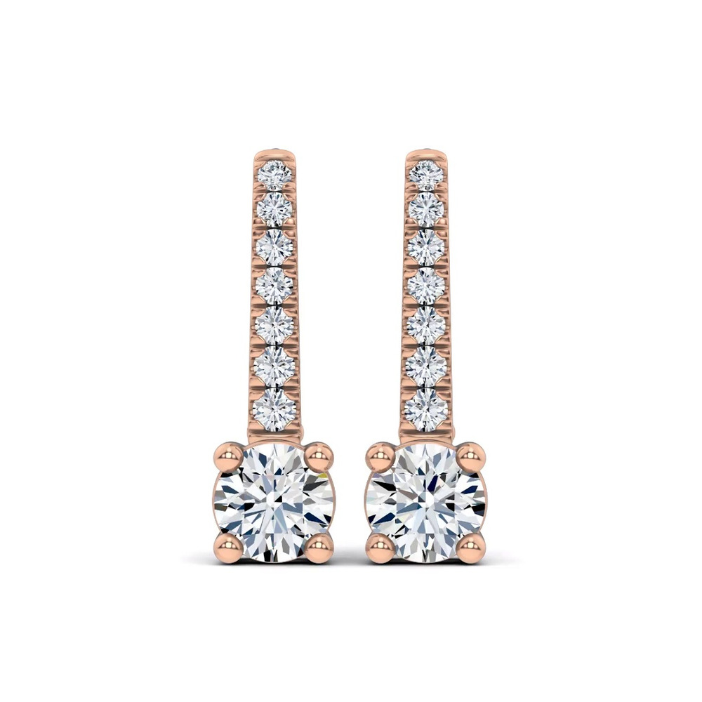 360 degree view of Leverback Lab Diamond Drop Earrings