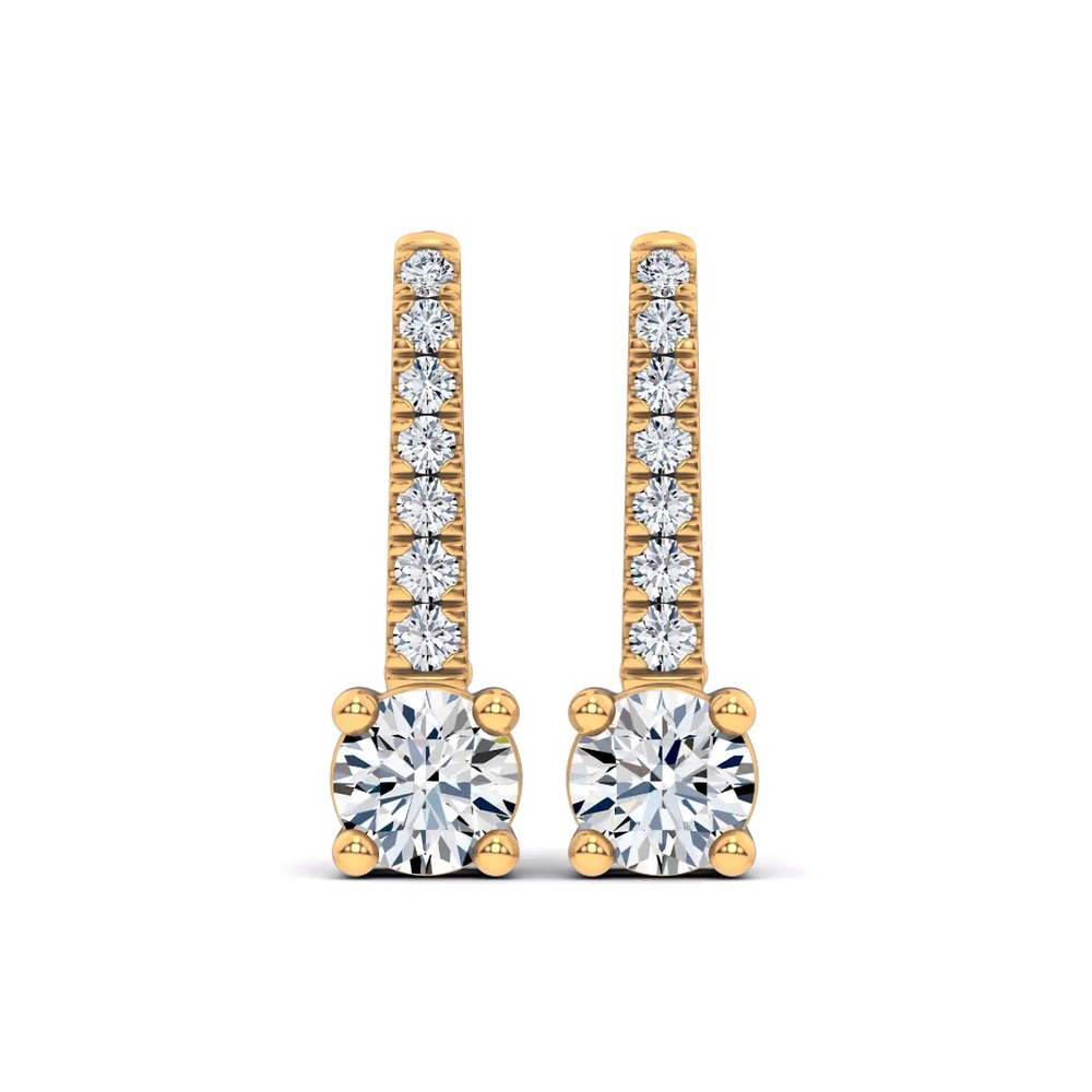 360 degree view of Leverback Diamond Drop Earrings