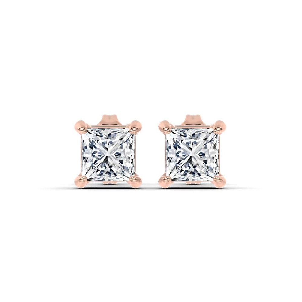 360 degree view of Midnight Halo Princess Lab Stud Earrings (1 ct. tw.) by Christian Siriano