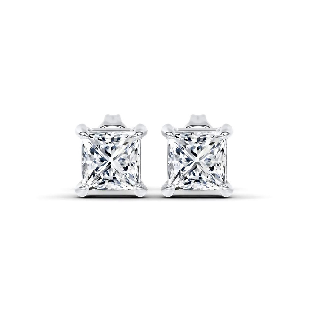 360 degree view of Midnight Halo Princess Lab Stud Earrings (1 ct. tw.) by Christian Siriano