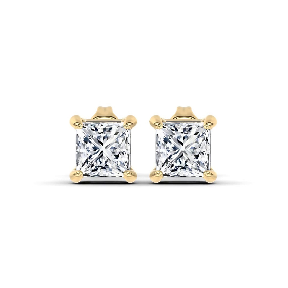 360 degree view of Midnight Halo Princess Lab Stud Earrings (1 ct. tw.) by Christian Siriano