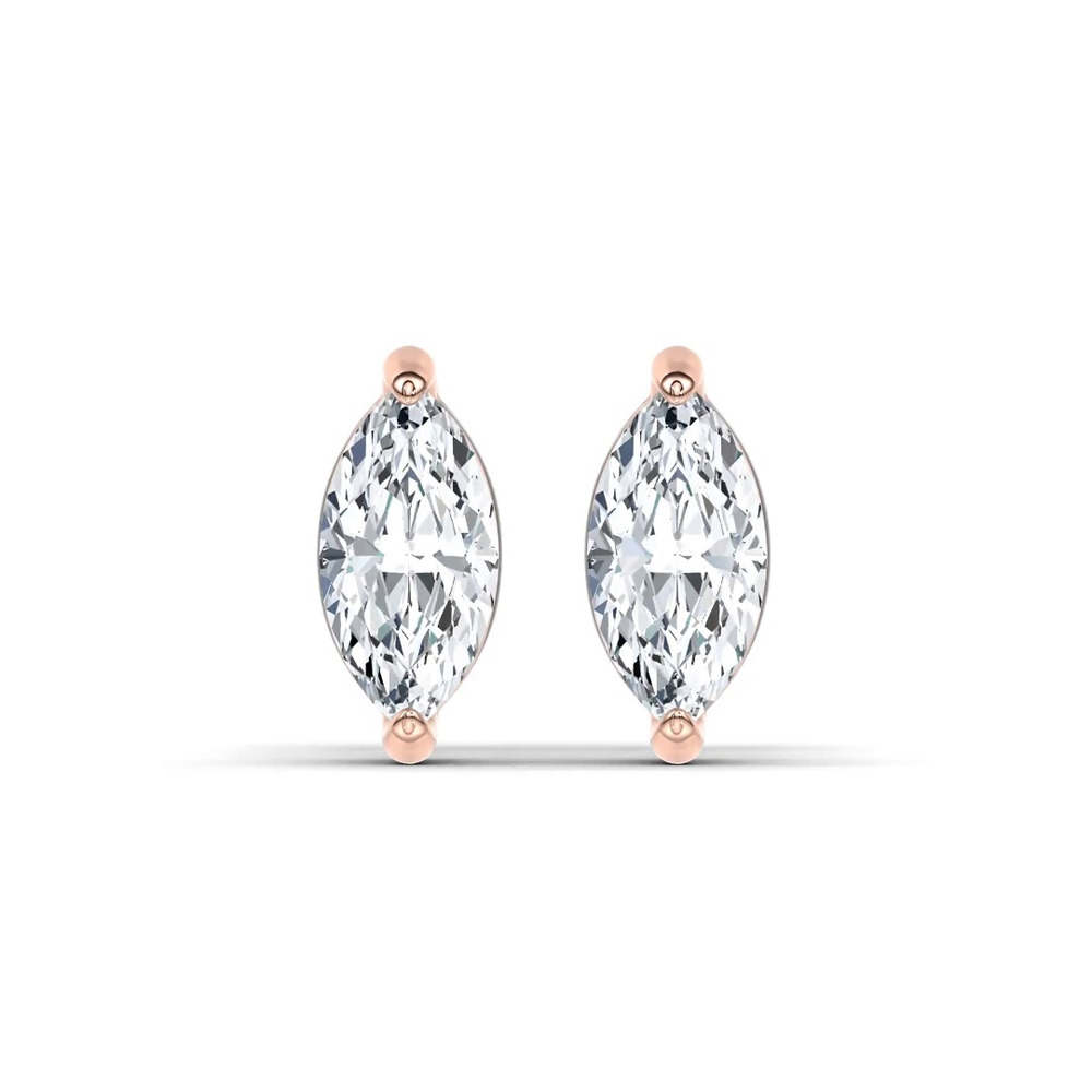 360 degree view of Midnight Halo Marquise Lab Stud Earrings (1 ct. tw.) by Christian Siriano
