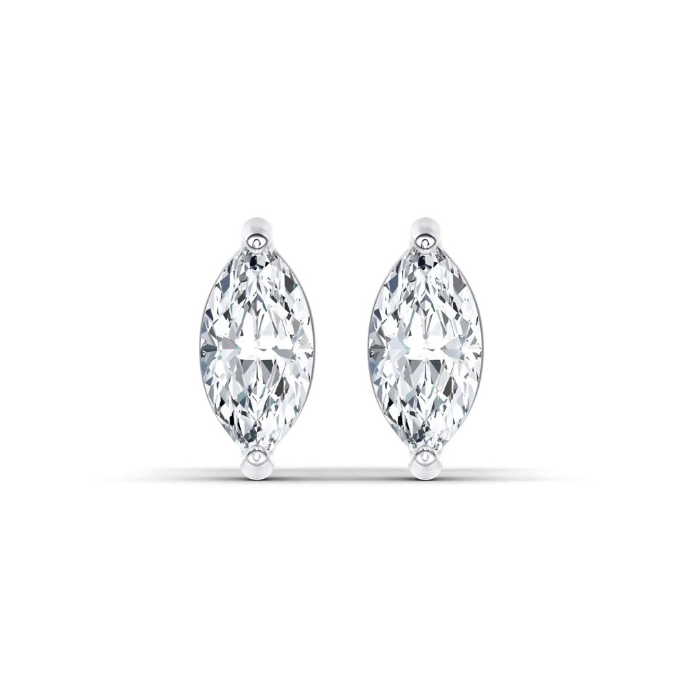 360 degree view of Midnight Halo Marquise Lab Stud Earrings (1 ct. tw.) by Christian Siriano
