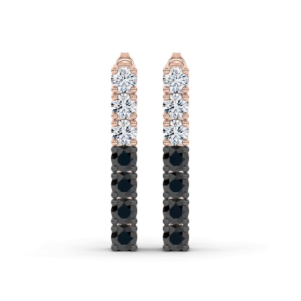 360 degree view of Midnight Noir Lab Diamond Drop Earrings by Christian Siriano