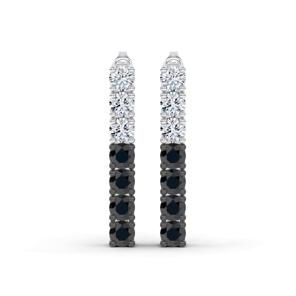 360 degree view of Midnight Noir Diamond Drop Earrings by Christian Siriano